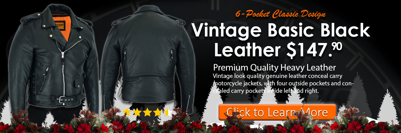 Vintage Design New Blak Leather Motorcycle Jackets