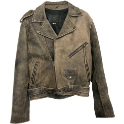 Distressed Classic Biker Jacket