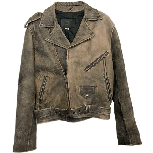 Distressed Classic Biker Jacket