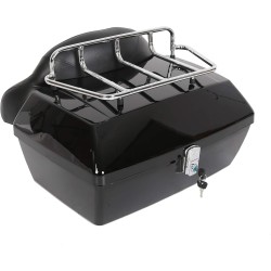 Black Motorcycle Trunk Tour Pack with Backrest