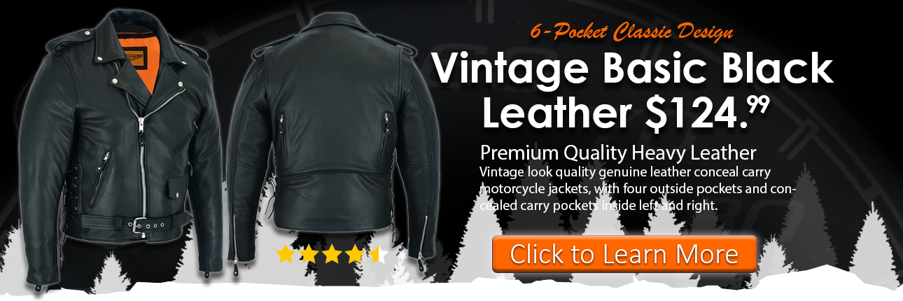 Vintage Design New Blak Leather Motorcycle Jackets